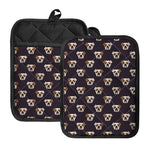 Cute English Bulldog Pattern Print Pot Holders With Pocket