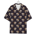 Cute English Bulldog Pattern Print Rayon Hawaiian Shirt