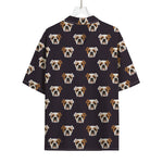 Cute English Bulldog Pattern Print Rayon Hawaiian Shirt