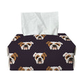 Cute English Bulldog Pattern Print Rectangle Tissue Box Cover