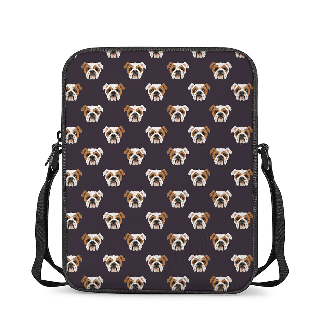 Cute English Bulldog Pattern Print Rectangular Crossbody Bag