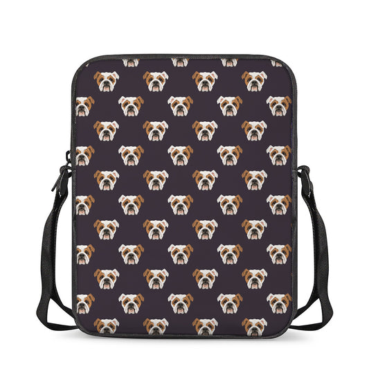 Cute English Bulldog Pattern Print Rectangular Crossbody Bag