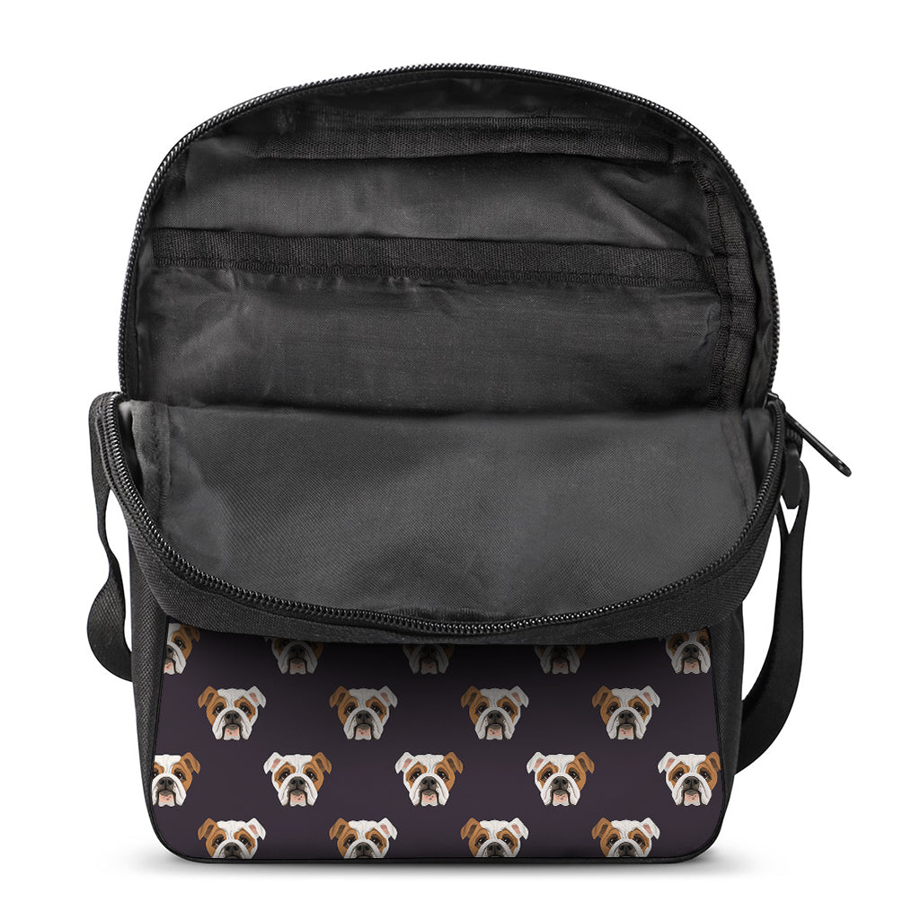 Cute English Bulldog Pattern Print Rectangular Crossbody Bag
