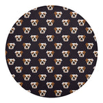 Cute English Bulldog Pattern Print Round Blanket