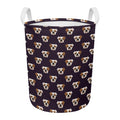 Cute English Bulldog Pattern Print Round Laundry Basket