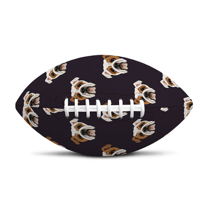 Cute English Bulldog Pattern Print Rugby Ball