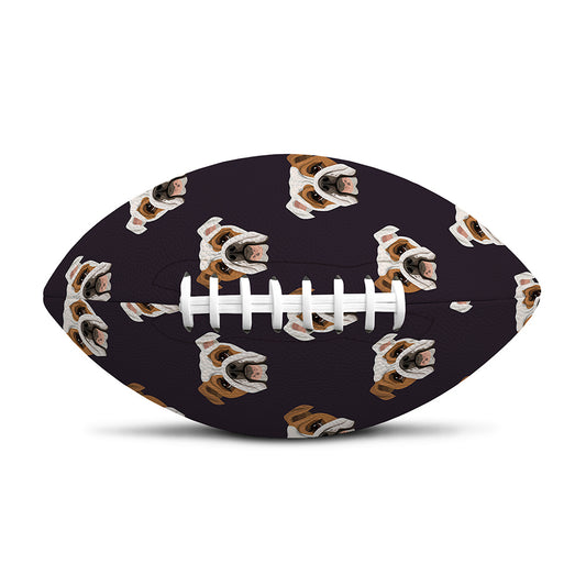 Cute English Bulldog Pattern Print Rugby Ball