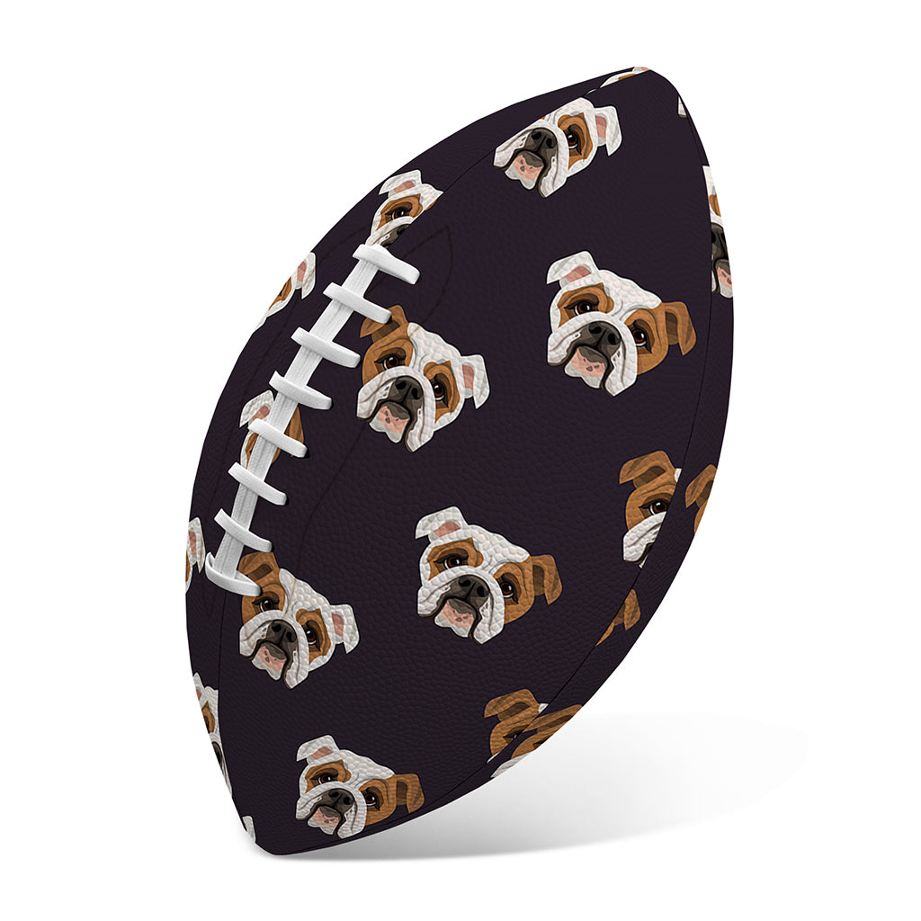 Cute English Bulldog Pattern Print Rugby Ball
