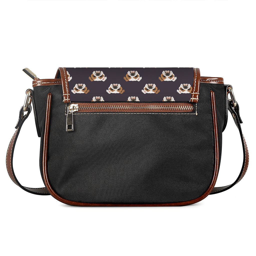 Cute English Bulldog Pattern Print Saddle Bag