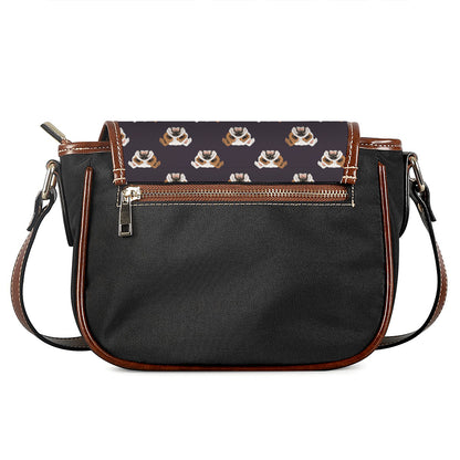 Cute English Bulldog Pattern Print Saddle Bag