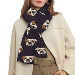 Cute English Bulldog Pattern Print Scarf