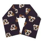 Cute English Bulldog Pattern Print Scarf