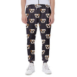 Cute English Bulldog Pattern Print Scuba Joggers