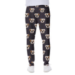 Cute English Bulldog Pattern Print Scuba Joggers