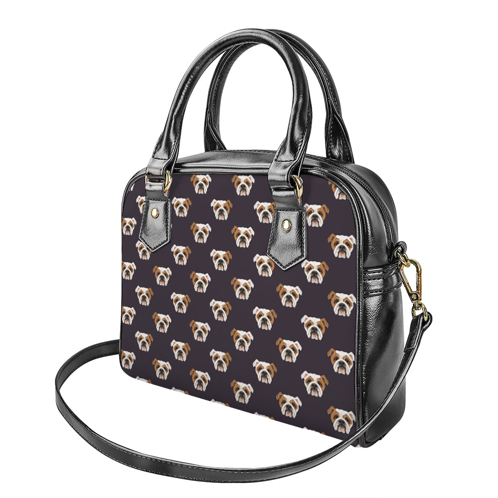 Cute English Bulldog Pattern Print Shoulder Handbag