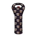 Cute English Bulldog Pattern Print Single Neoprene Wine Tote
