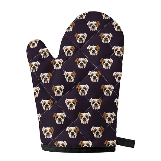 Cute English Bulldog Pattern Print Single Oven Mitt