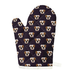 Cute English Bulldog Pattern Print Single Oven Mitt