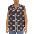 Cute English Bulldog Pattern Print Sleeveless Baseball Jersey