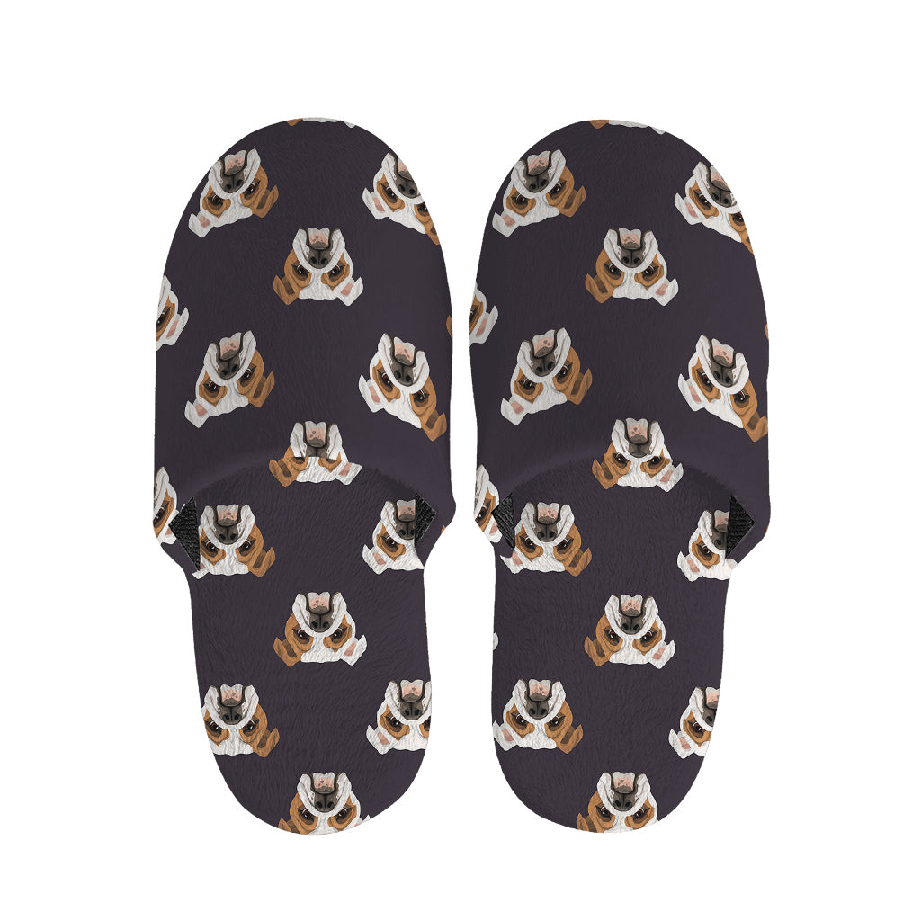 Cute English Bulldog Pattern Print Slippers