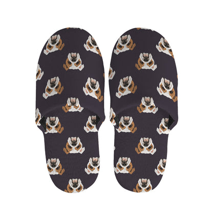 Cute English Bulldog Pattern Print Slippers