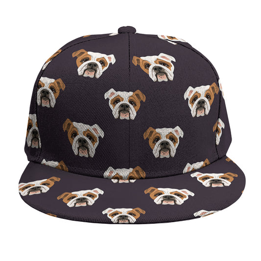 Cute English Bulldog Pattern Print Snapback Cap