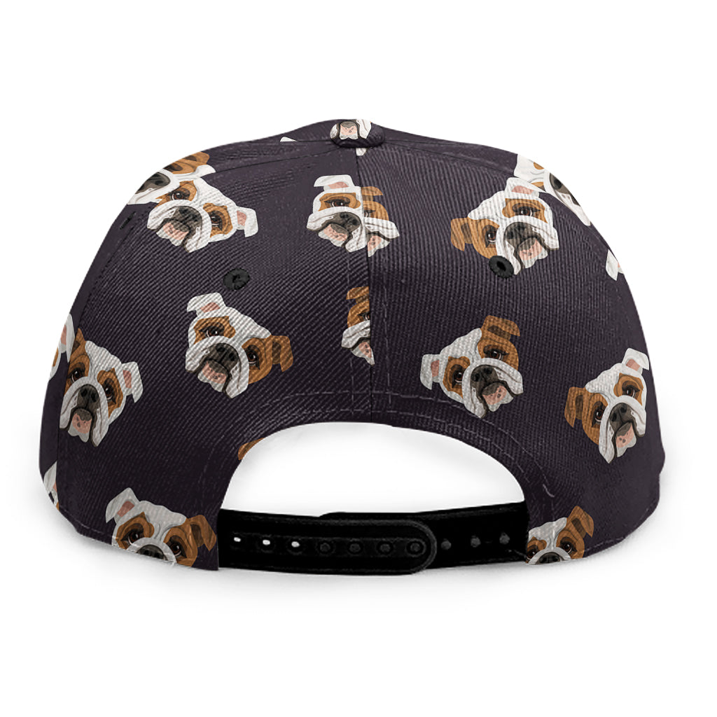Cute English Bulldog Pattern Print Snapback Cap