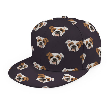 Cute English Bulldog Pattern Print Snapback Cap