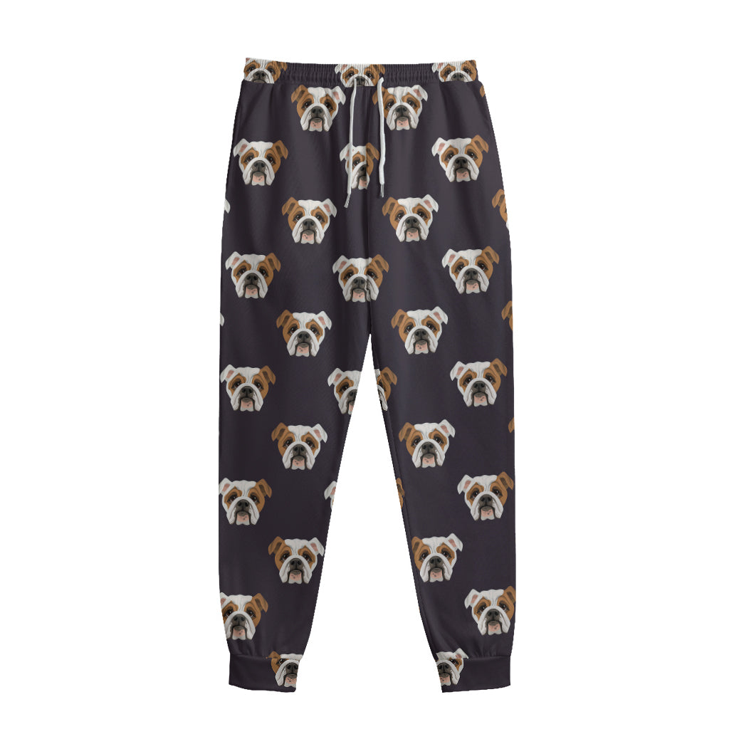 Cute English Bulldog Pattern Print Sweatpants