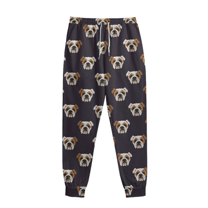 Cute English Bulldog Pattern Print Sweatpants