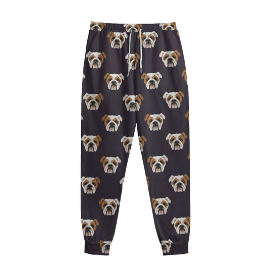 Cute English Bulldog Pattern Print Sweatpants