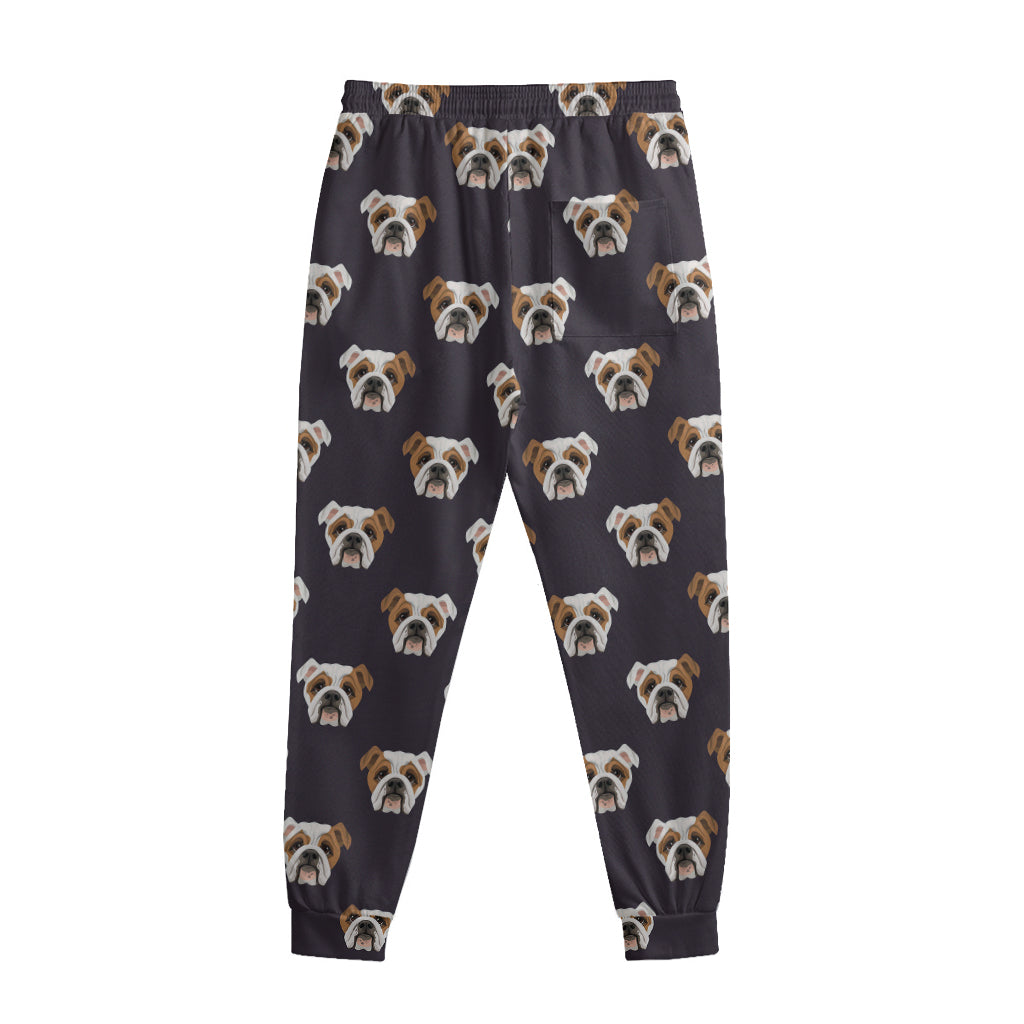 Cute English Bulldog Pattern Print Sweatpants