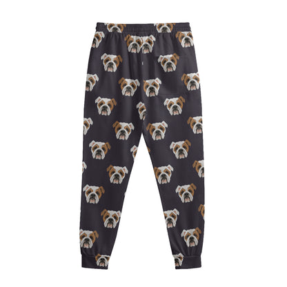 Cute English Bulldog Pattern Print Sweatpants