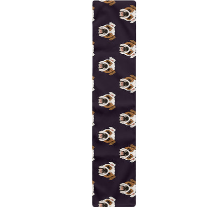 Cute English Bulldog Pattern Print Table Runner