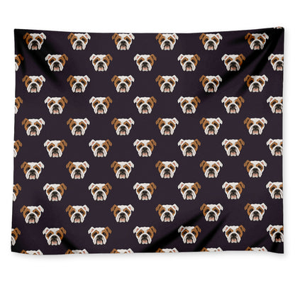 Cute English Bulldog Pattern Print Tapestry