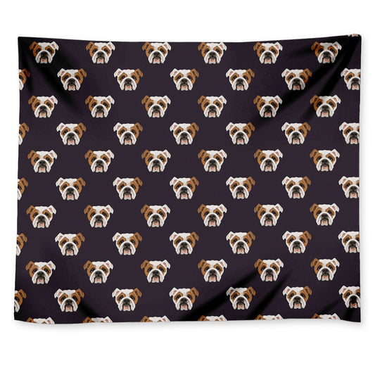 Cute English Bulldog Pattern Print Tapestry
