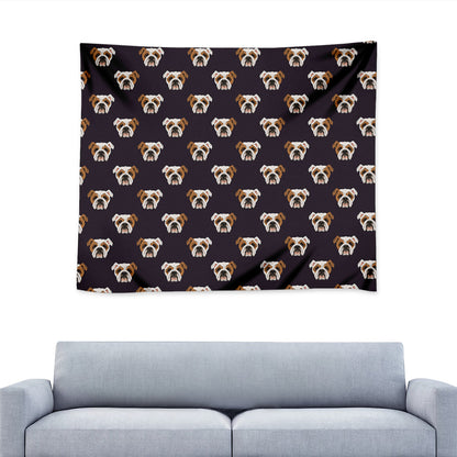 Cute English Bulldog Pattern Print Tapestry
