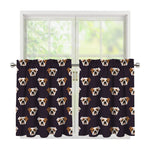 Cute English Bulldog Pattern Print Tier Curtains