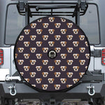 Cute English Bulldog Pattern Print Tire Cover With Camera Hole