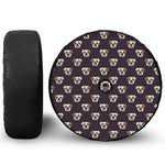 Cute English Bulldog Pattern Print Tire Cover With Camera Hole