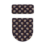 Cute English Bulldog Pattern Print Toilet Lid And Tank Cover Set