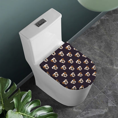 Cute English Bulldog Pattern Print Toilet Lid Cover