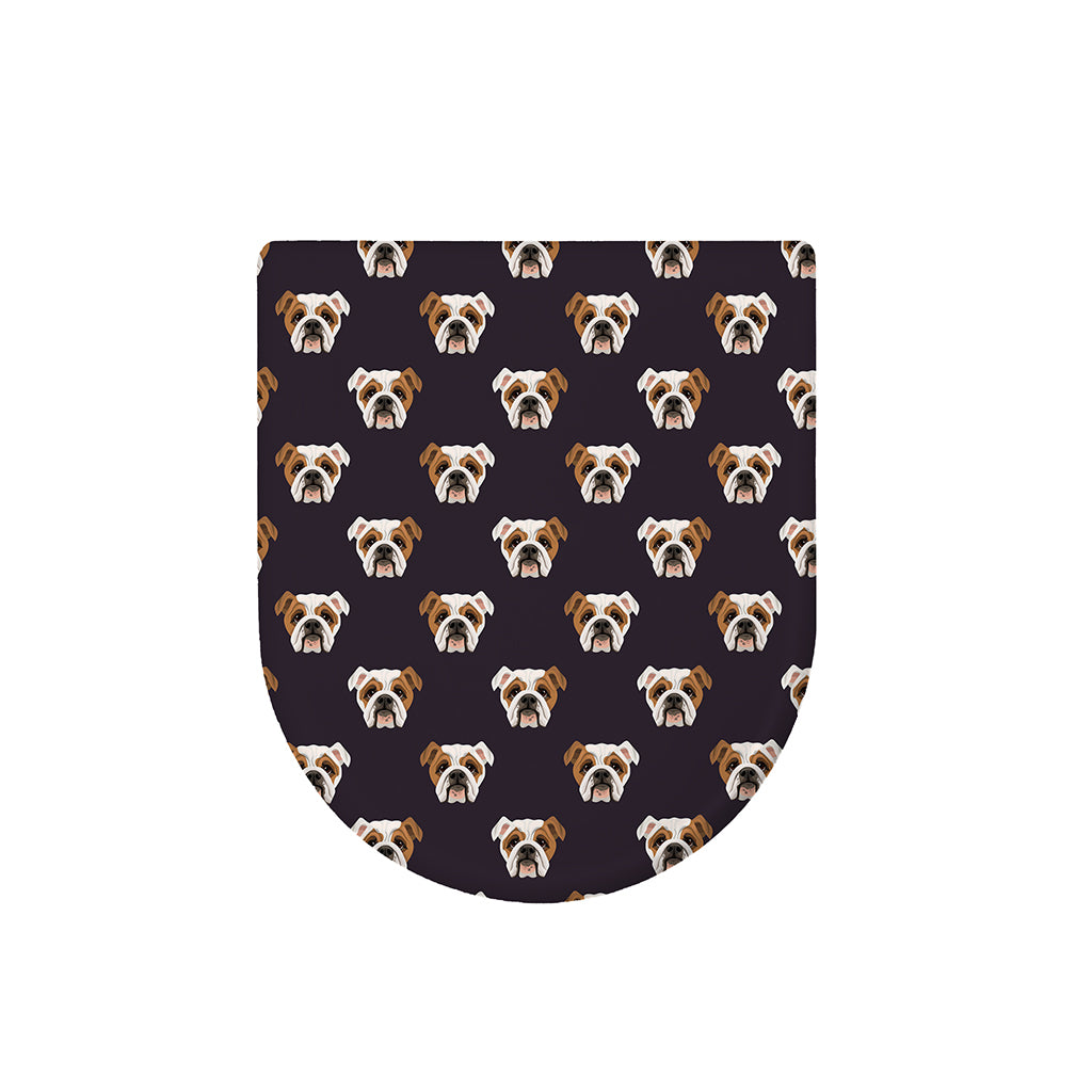 Cute English Bulldog Pattern Print Toilet Lid Cover