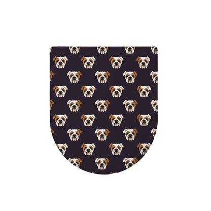 Cute English Bulldog Pattern Print Toilet Lid Cover
