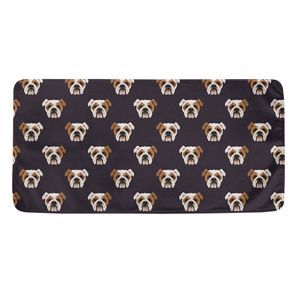 Cute English Bulldog Pattern Print Towel