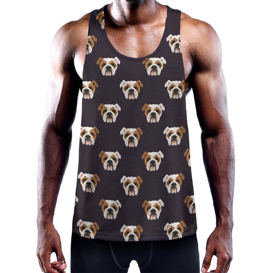 Cute English Bulldog Pattern Print Training Tank Top