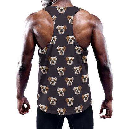 Cute English Bulldog Pattern Print Training Tank Top