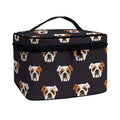 Cute English Bulldog Pattern Print Travel Makeup Bag