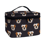 Cute English Bulldog Pattern Print Travel Makeup Bag