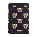 Cute English Bulldog Pattern Print Trifold Wallet